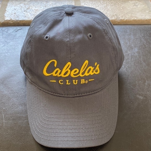 Bass Pro Shops Other - Cabela’s grey Embroidered Logo ball Cap hat- gold embroidery-One Size